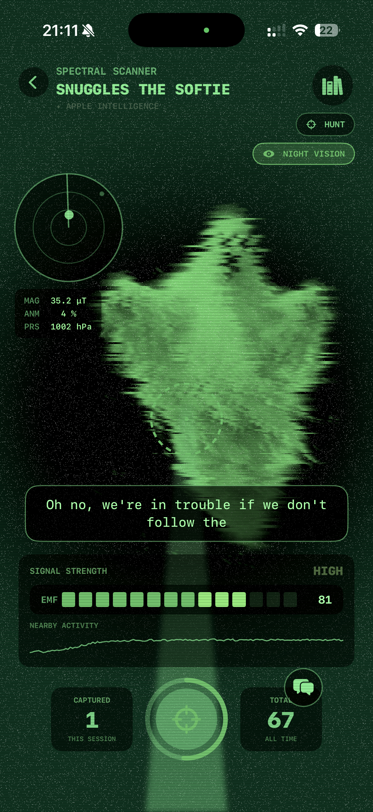 SLS camera inspired ghost hunting app catching a regular ghost